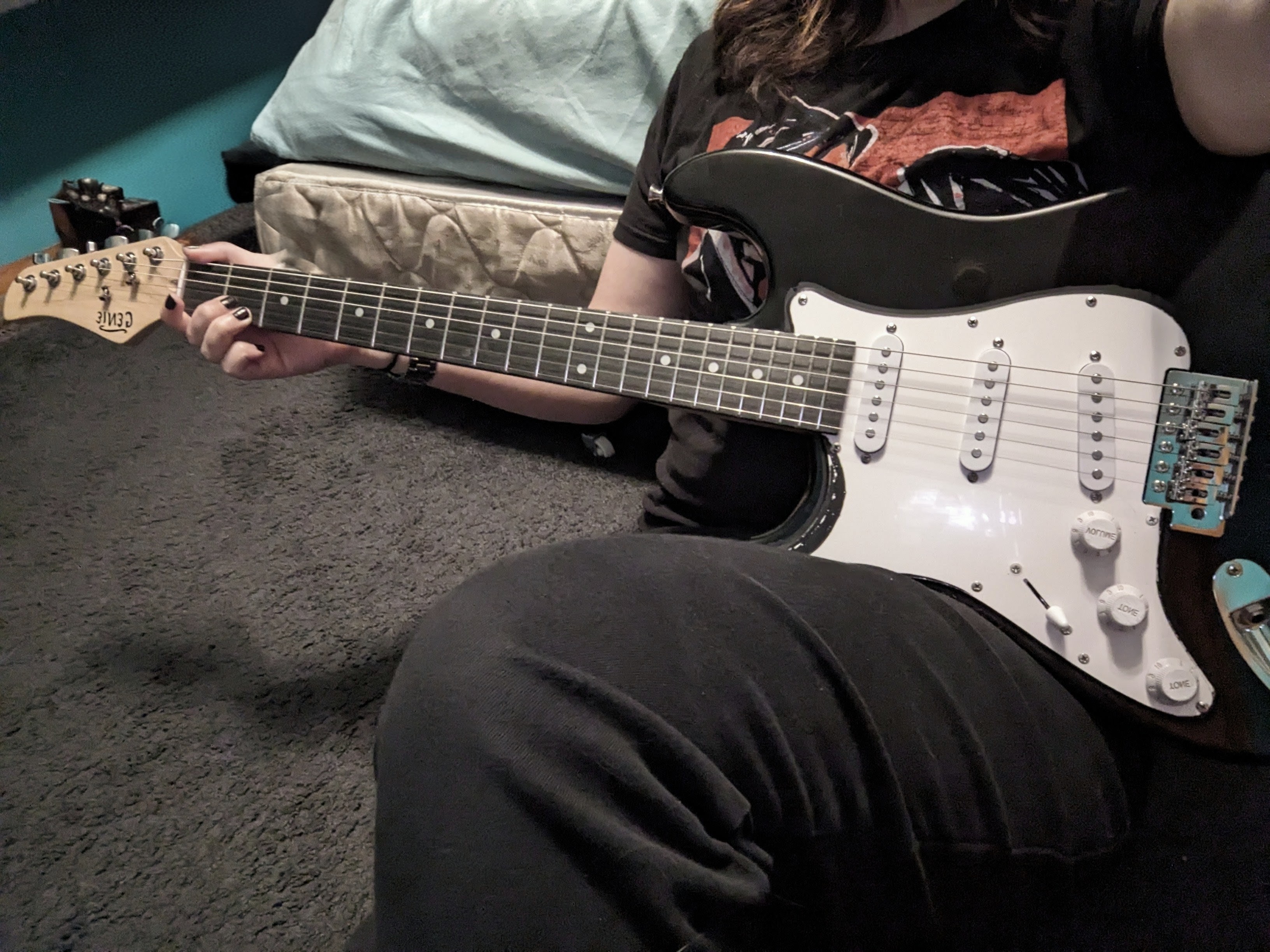 A knockoff Fender Stratocaster